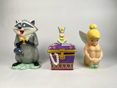 Set of Three Disney Ceramic Cookie Jars