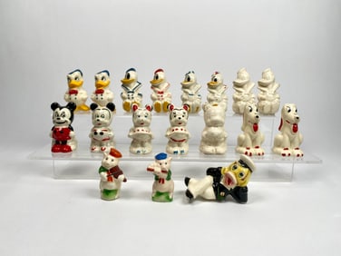 Set of Vintage Walt Disney Ceramic Figurine Shakers