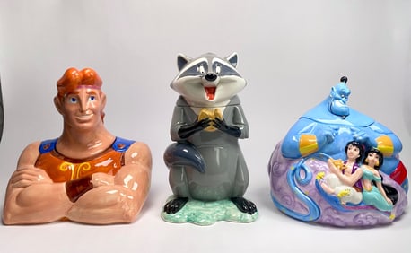 Set of Three Disney Character Ceramic Cookie Jars