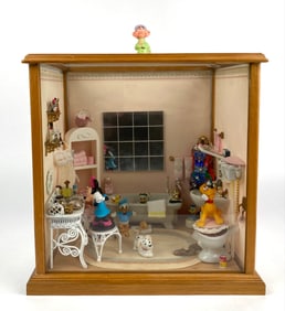 Handmade Disney Themed Miniature Bathroom Diorama