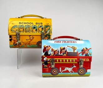 Lot of 2 Vintage Walt Disney Character Tin Lunch Boxes?