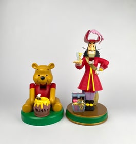 Large Disney Nutcrackers of Captain Hook and Winnie the Pooh