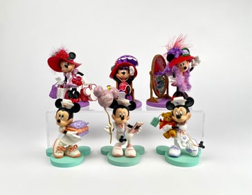 Set of 6 Walt Disney Gallery Minnie Mouse Figurines