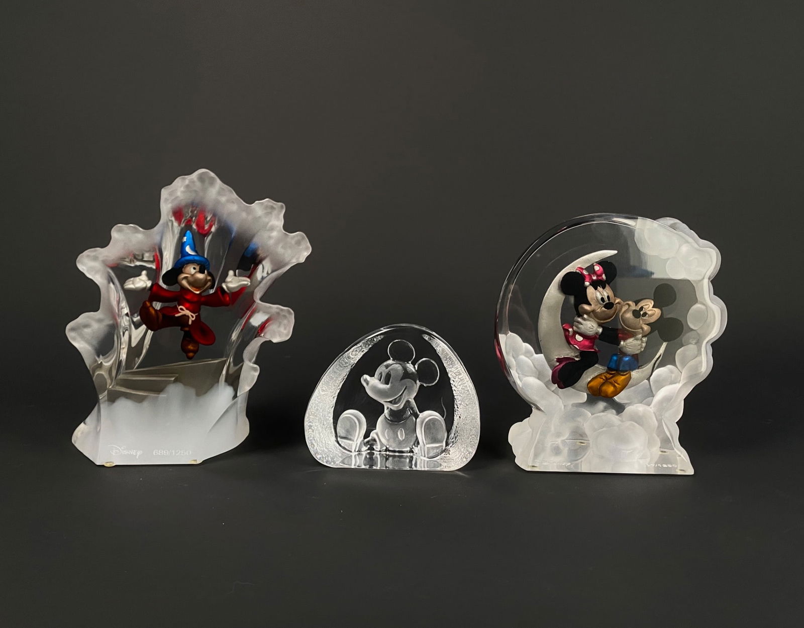 Disney Mickey Mouse Etched Glass Figurines (1 of 12)