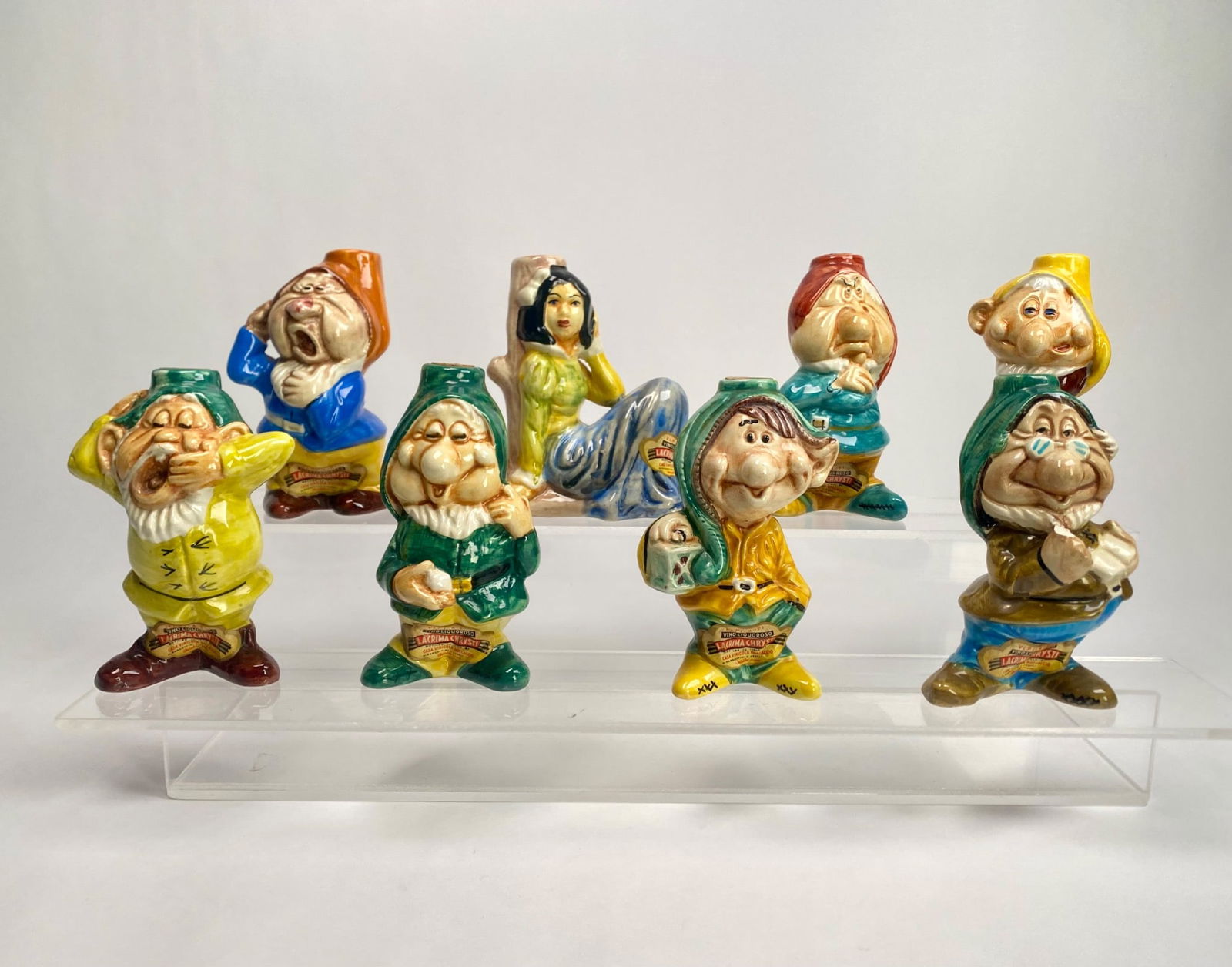 Set of 8 Snow White and the Seven Dwarfs Ceramic Liquor Bottles (1 of 12)