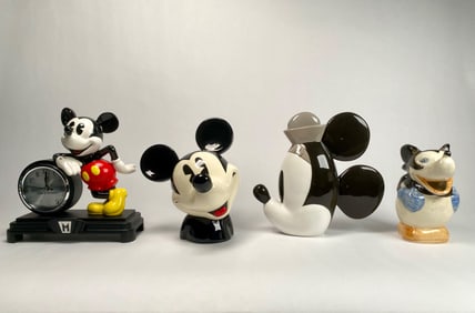 Collection of Mickey Mouse Themed Ceramic and Resin Collectibles