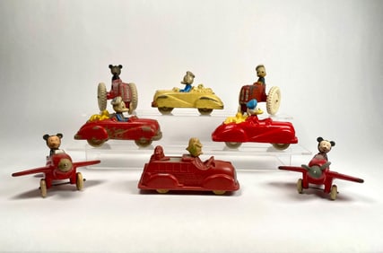 Collection of Disney Cast Plastic Toy Vehicles