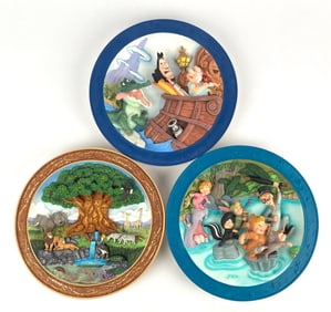 3 Disney Collectible Plates Peter Pan and Animal Kingdom Themes