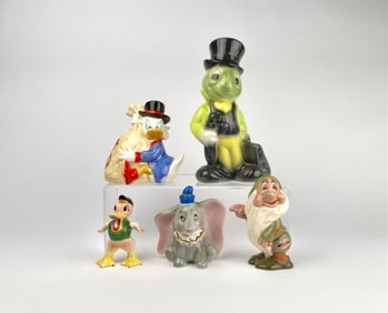 Assorted Lot of 5 Walt Disney Ceramic Figurines