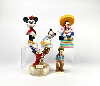 Disney Figurine Lot Featuring Mickey Minnie and Goofy
