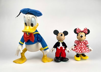 Set of 3 Porcelain Disney Figurines (Donald Duck Mickey and Minnie)