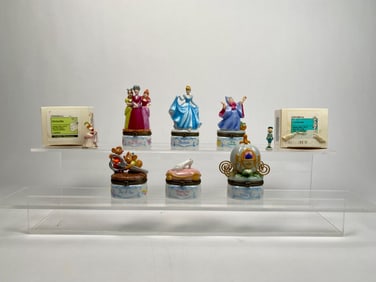 Set of Disney Cinderella Goebel Figurines and Trinket Boxes
