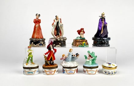 Set of 9 Disney Themed PHB and Michael Lawrence Trinket Boxes