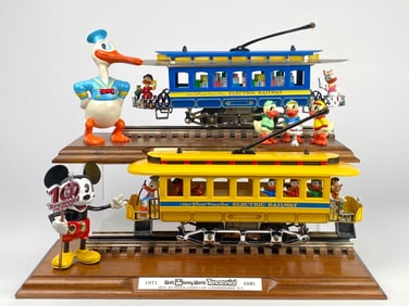 Set of 2 Disney Productions Electric Railway Models with Figures