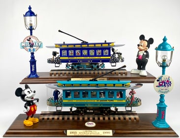 Disney Limited Edition Model Trams With Mickey Mouse Figures