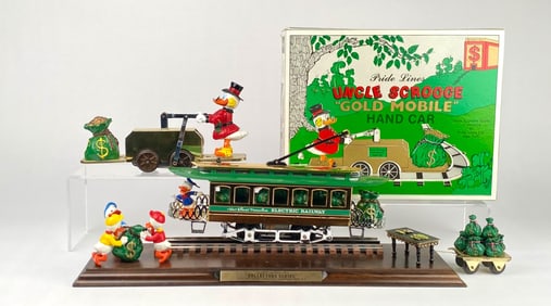 Pride Lines Uncle Scrooge Gold Mobile Hand Car and Train Set