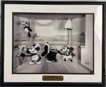 Steamboat Willie 1928 Animated Animation Plaque (COA)