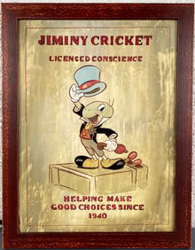 Jiminy Cricket Licensed Conscience Framed Canvas Artwork