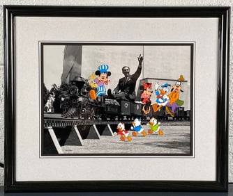 Walt Disney Signed Limited Edition Walts Train Framed Print (COA)