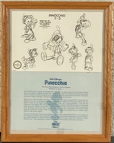Walt Disney Pinocchio Character Model Sheet Lithograph