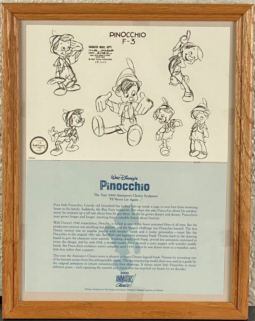 Walt Disney Pinocchio Character Model Sheet Lithograph (1 of 11)