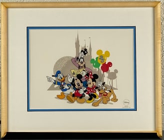 Walt Disney World 25th Anniversary Sericel Fabulous Five (COA)