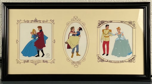 Framed Walt Disney Royal Couples Sericel (COA)
