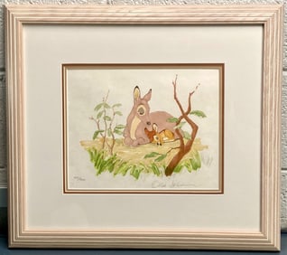 Limited Edition Disney Bambi Book Suite V Signed by Ollie Johnston