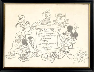 Signed Illustration by Disney Artist Harry Holt
