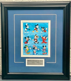 Framed Limited Edition Disney Mickey Through The Years Stamps (COA)