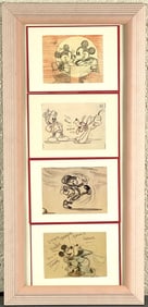 Framed Collection of Four Animation Disney Sketches?