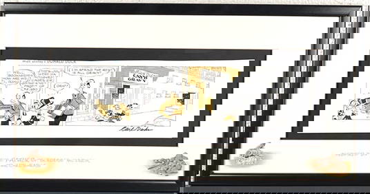 Carl Barks Signed Lithographic Scrooge McDuck Comic Strip (COA) (1 of 12)