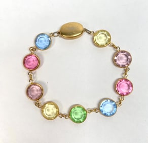 Swarovski Gold Tone Bracelet With Multicolored Glass Stones