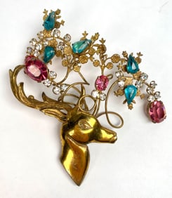 Fashioncraft Robert Golden Reindeer Brooch