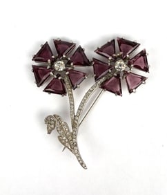 Reinad Silver Toned Floral Brooch