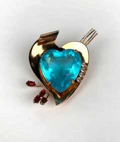Coro Sterling Silver Heart Brooch