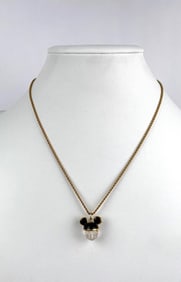 Swarovski Disney Gold Toned Necklace With Crystal Pendant