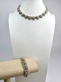 Bogoff Silver Tone Necklace and Bracelet Set