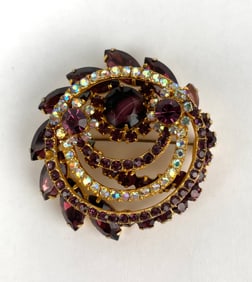 Juliana D and E Brooch with Amethyst Stones