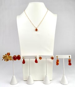 Set of 6 Amber Jewelry Pieces