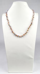 Multicolored Murano Glass Beaded Necklace With Barrel Clasp