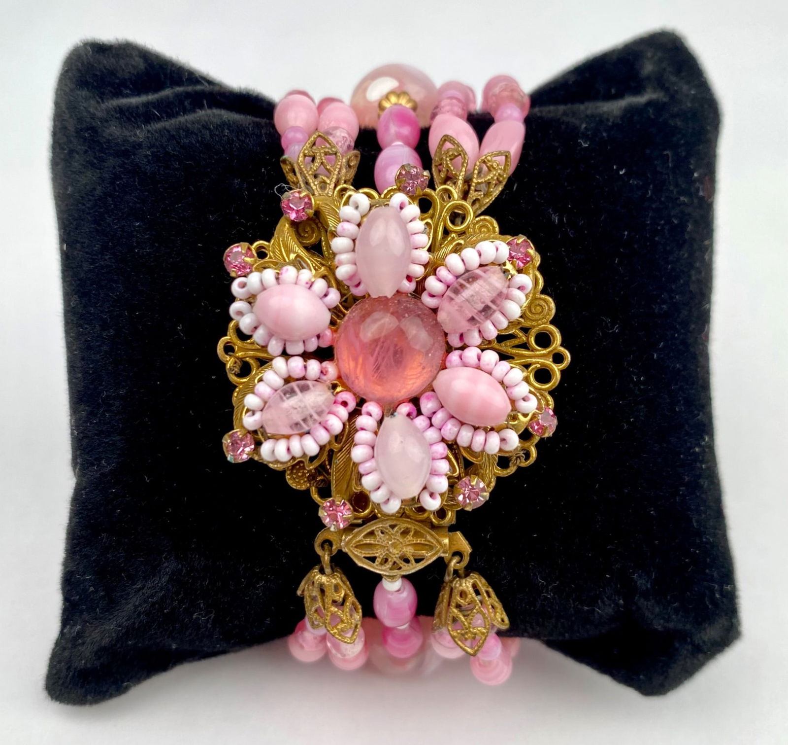 Original by Robert 5 Strand Pink Beaded Bracelet (1 of 9)