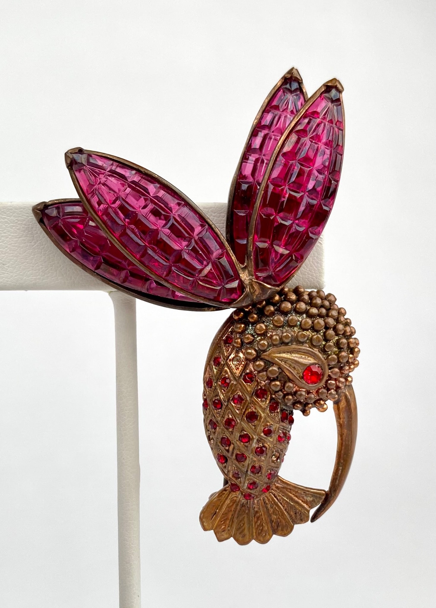 Vintage Red and Pink Eisenberg Original Bird Brooch (1 of 6)