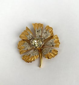 Nettie Rosenstein Rhinestone Flower Brooch