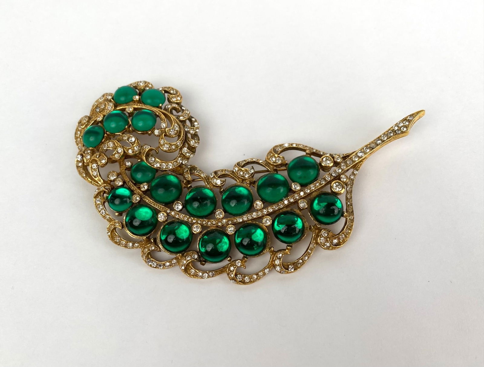 Mid Century Gold Tone Leaf Brooch (1 of 7)