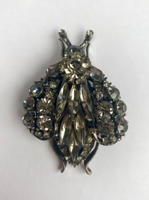 Vintage Rhinestone Bug Brooch