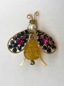 Schreiner New York  Rhinestone Insect Brooch