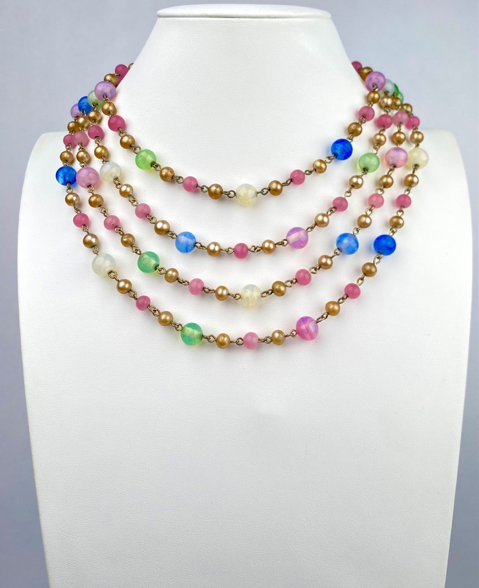 Mid Century 5 Strand Beaded Necklace (1 of 10)
