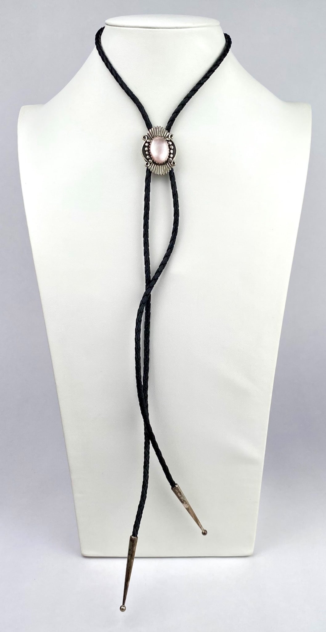 Navajo Sterling Silver Bolo Tie with Stone Cabochon (1 of 10)