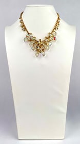 Juliana D and E Dangle Choker Necklace with Rhinestones